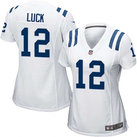 Women's Nike Indianapolis Colts 12 Andrew Luck Game White NFL Jersey