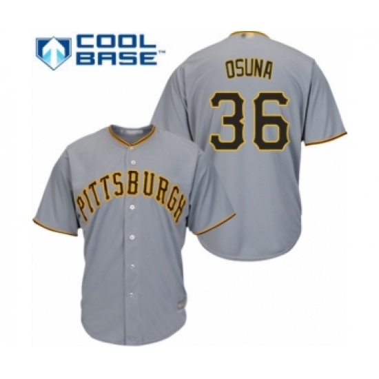 Youth Pittsburgh Pirates 36 Jose Osuna Authentic Grey Road Cool Base Baseball Player Jersey