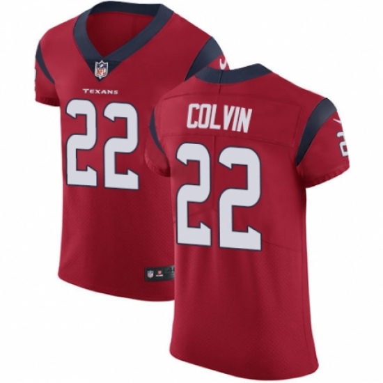 Men's Nike Houston Texans 22 Aaron Colvin Red Alternate Vapor Untouchable Elite Player NFL Jersey