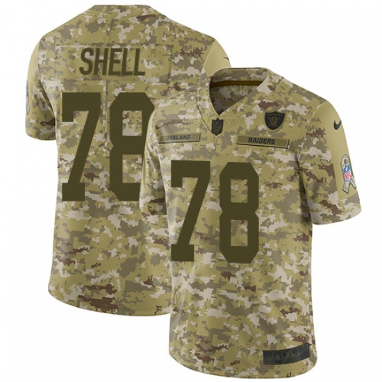 Men's Nike Oakland Raiders 78 Art Shell Limited Camo 2018 Salute to Service NFL Jersey