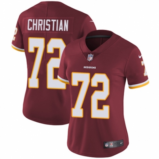 Women's Nike Washington Redskins 72 Geron Christian Burgundy Red Team Color Vapor Untouchable Limited Player NFL Jersey