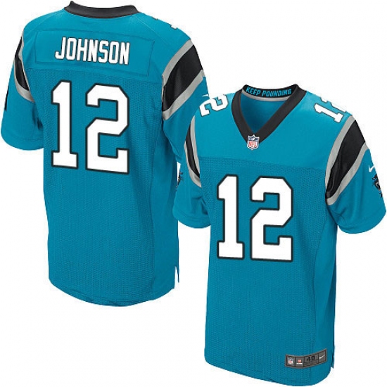 Men's Nike Carolina Panthers 12 Charles Johnson Elite Blue Alternate NFL Jersey