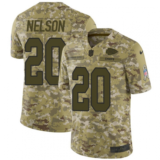 Men's Nike Kansas City Chiefs 20 Steven Nelson Limited Camo 2018 Salute to Service NFL Jerseyey