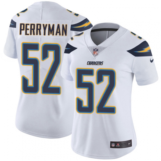 Women's Nike Los Angeles Chargers 52 Denzel Perryman White Vapor Untouchable Limited Player NFL Jersey