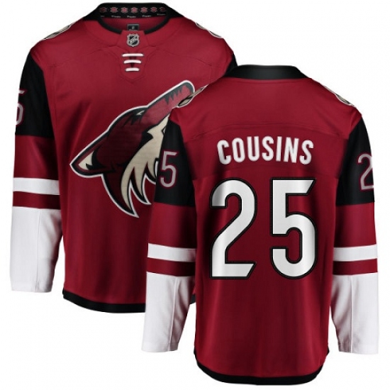 Men's Arizona Coyotes 25 Nick Cousins Authentic Burgundy Red Home Fanatics Branded Breakaway NHL Jersey