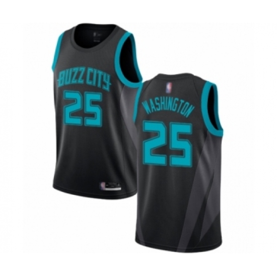 Men's Jordan Charlotte Hornets 25 PJ Washington Authentic Black Basketball Jersey - 2018 19 City Edition