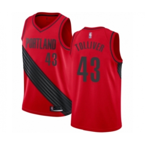 Women's Portland Trail Blazers 43 Anthony Tolliver Swingman Red Basketball Jersey Statement Edition