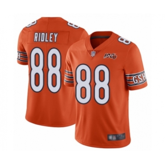 Men's Chicago Bears 88 Riley Ridley Orange Alternate 100th Season Limited Football Jersey