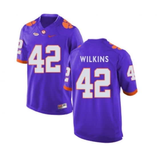 Clemson Tigers 42 Christian Wilkins Purple College Football Jersey