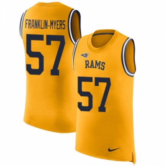 Men's Nike Los Angeles Rams 57 John Franklin-Myers Limited Gold Rush Player Name & Number Tank Top NFL Jersey