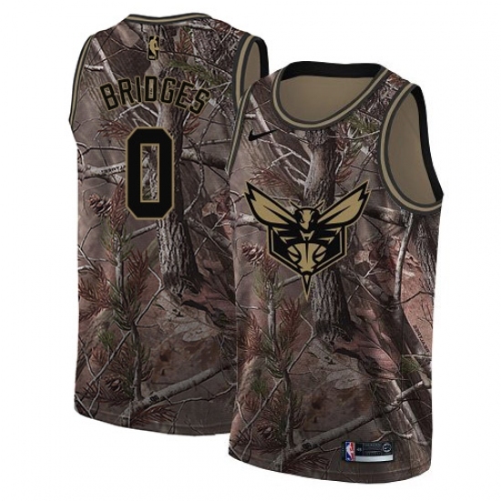 Men's Nike Charlotte Hornets 0 Miles Bridges Swingman Camo Realtree Collection NBA Jersey