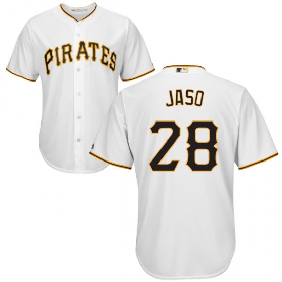 Men's Majestic Pittsburgh Pirates 28 John Jaso Replica White Home Cool Base MLB Jersey