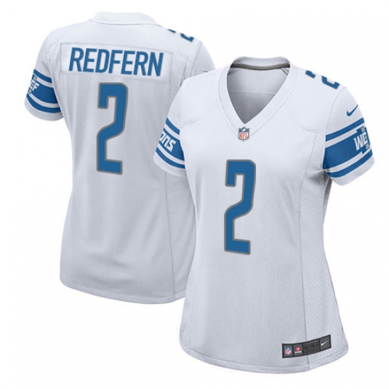 Women's Nike Detroit Lions 2 Kasey Redfern Game White NFL Jersey