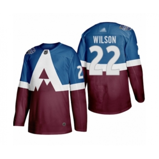 Youth Colorado Avalanche 22 Colin Wilson Authentic Burgundy Blue 2020 Stadium Series Hockey Jersey