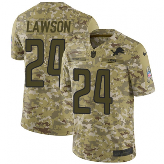 Men's Nike Detroit Lions 24 Nevin Lawson Limited Camo 2018 Salute to Service NFL Jersey