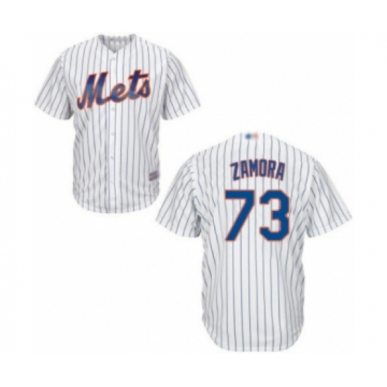 Youth New York Mets 73 Daniel Zamora Authentic White Home Cool Base Baseball Player Jersey