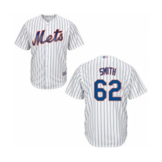 Youth New York Mets 62 Drew Smith Authentic White Home Cool Base Baseball Player Jersey