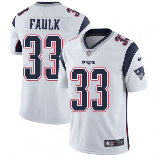 Youth Nike New England Patriots 33 Kevin Faulk White Vapor Untouchable Limited Player NFL Jersey