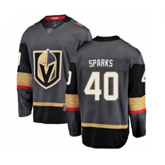 Men's Vegas Golden Knights 40 Garret Sparks Authentic Black Home Fanatics Branded Breakaway Hockey Jersey