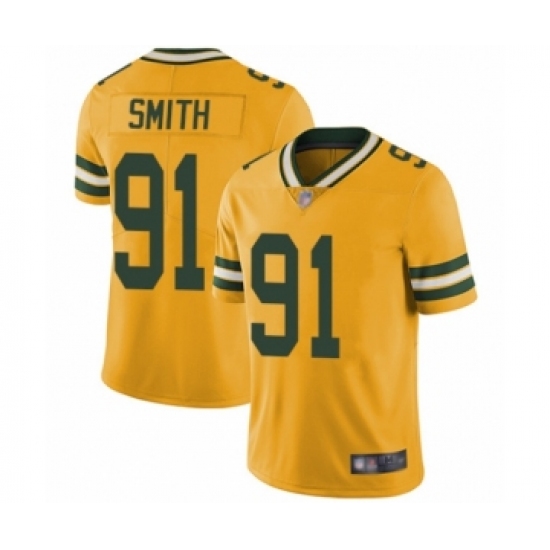 Youth Green Bay Packers 91 Preston Smith Limited Gold Rush Vapor Untouchable Football Jersey