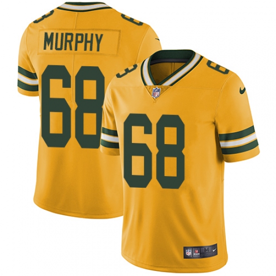 Men's Nike Green Bay Packers 68 Kyle Murphy Elite Gold Rush Vapor Untouchable NFL Jersey