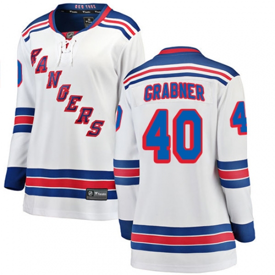 Women's New York Rangers 40 Michael Grabner Fanatics Branded White Away Breakaway NHL Jersey