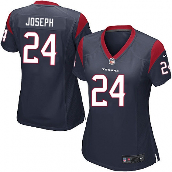 Women's Nike Houston Texans 24 Johnathan Joseph Game Navy Blue Team Color NFL Jersey