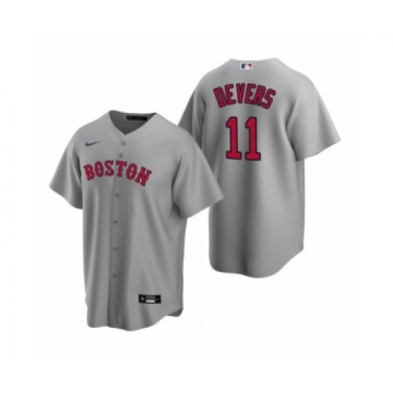 Men's Boston Red Sox 11 Rafael Devers Nike Gray Replica Road Jersey