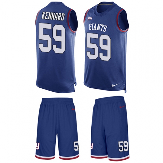 Men's Nike New York Giants 59 Devon Kennard Limited Royal Blue Tank Top Suit NFL Jersey