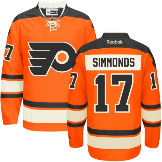 Men's Reebok Philadelphia Flyers 17 Wayne Simmonds Authentic Orange New Third NHL Jersey