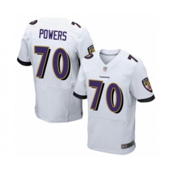 Men's Baltimore Ravens 70 Ben Powers Elite White Football Jersey