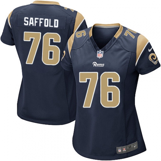 Women's Nike Los Angeles Rams 76 Rodger Saffold Game Navy Blue Team Color NFL Jersey