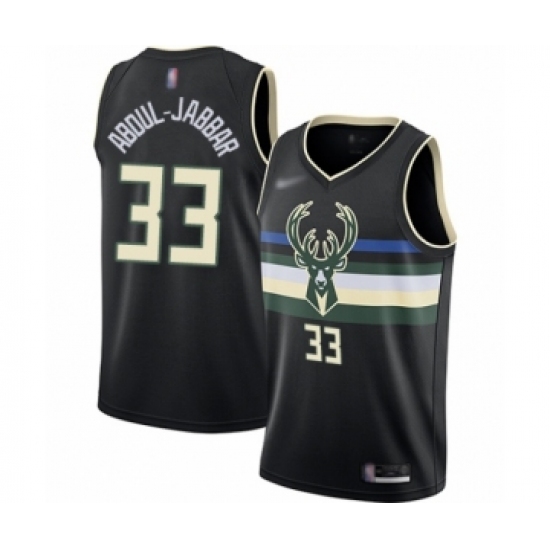 Women's Milwaukee Bucks 33 Kareem Abdul-Jabbar Swingman Black Finished Basketball Jersey - Statement Edition