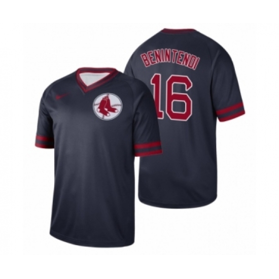 Men's Boston Red Sox 16 Andrew Benintendi Navy Cooperstown Collection Legend Jersey