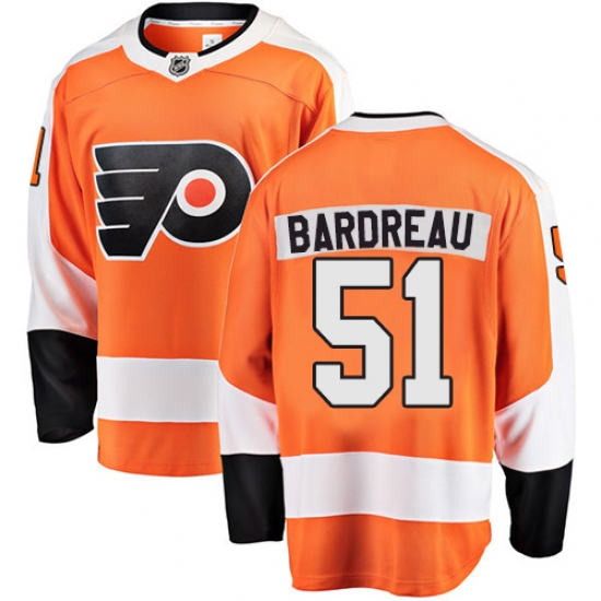 Men's Philadelphia Flyers 51 Cole Bardreau Fanatics Branded Orange Home Breakaway NHL Jersey