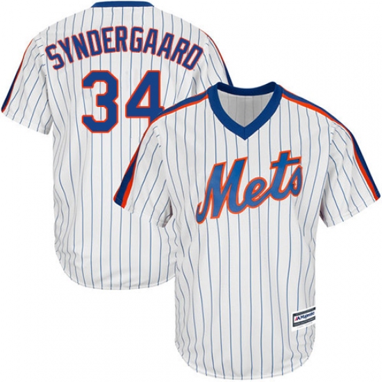 Men's Majestic New York Mets 34 Noah Syndergaard Replica White Alternate Cool Base MLB Jersey