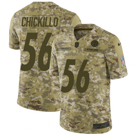 Men's Nike Pittsburgh Steelers 56 Anthony Chickillo Limited Camo 2018 Salute to Service NFL Jersey