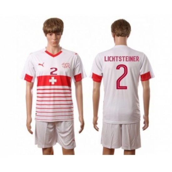 Switzerland 2 Lichtsteiner Away Soccer Country Jersey