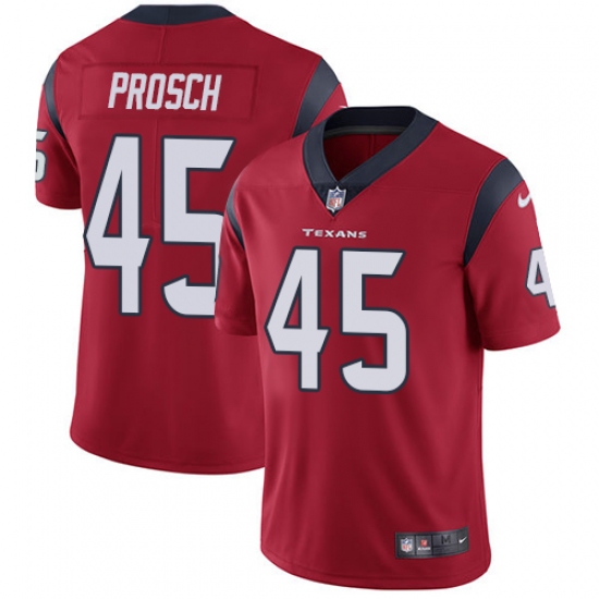 Men's Nike Houston Texans 45 Jay Prosch Limited Red Alternate Vapor Untouchable NFL Jersey