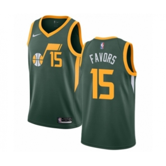 Women's Nike Utah Jazz 15 Derrick Favors Green Swingman Jersey - Earned Edition