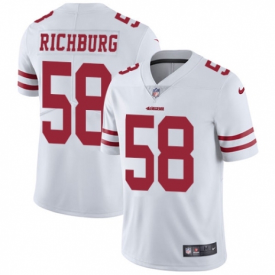 Men's Nike San Francisco 49ers 58 Weston Richburg White Vapor Untouchable Limited Player NFL Jersey