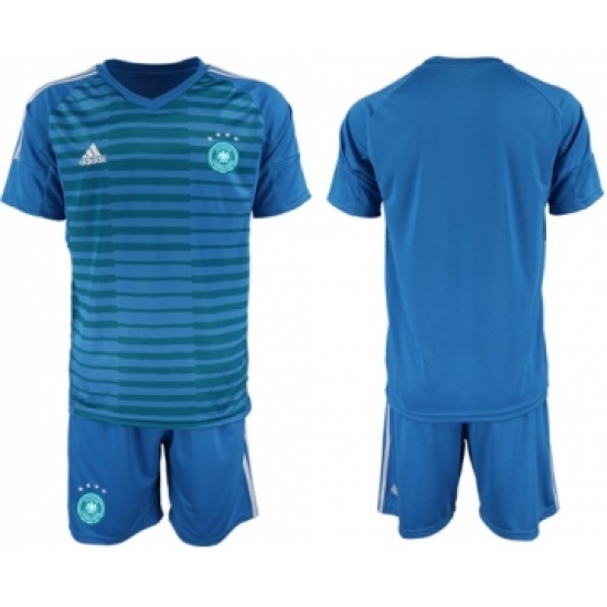 Germany Blank Blue Goalkeeper Soccer Country Jersey