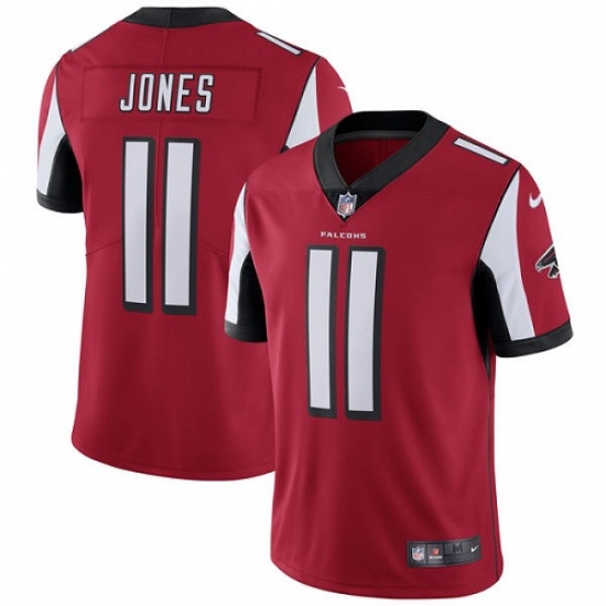 Men's Nike Atlanta Falcons 11 Julio Jones Red Team Color Vapor Untouchable Limited Player NFL Jersey