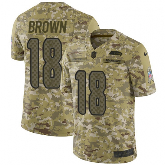 Youth Nike Seattle Seahawks 18 Jaron Brown Limited Camo 2018 Salute to Service NFL Jersey