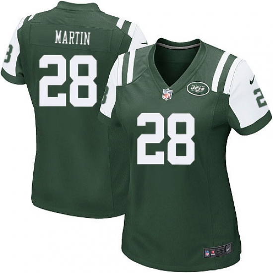 Women's Nike New York Jets 28 Curtis Martin Game Green Team Color NFL Jersey