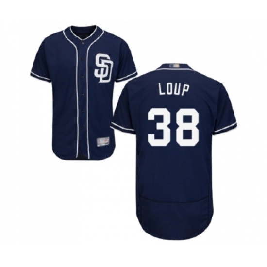 Men's San Diego Padres 38 Aaron Loup Navy Blue Alternate Flex Base Authentic Collection Baseball Jersey