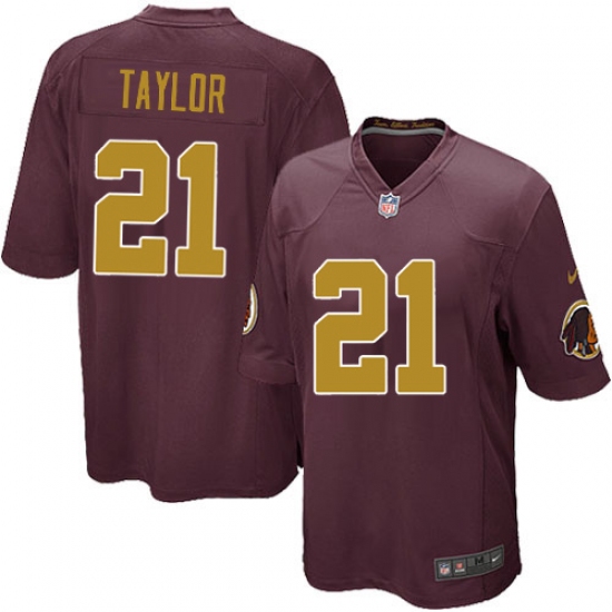 Men's Nike Washington Redskins 21 Sean Taylor Game Burgundy Red/Gold Number Alternate 80TH Anniversary NFL Jersey