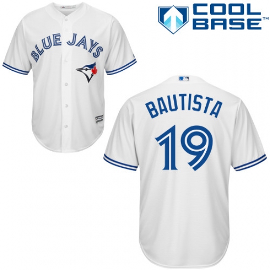 Youth Majestic Toronto Blue Jays 19 Jose Bautista Authentic White Home MLB Jersey