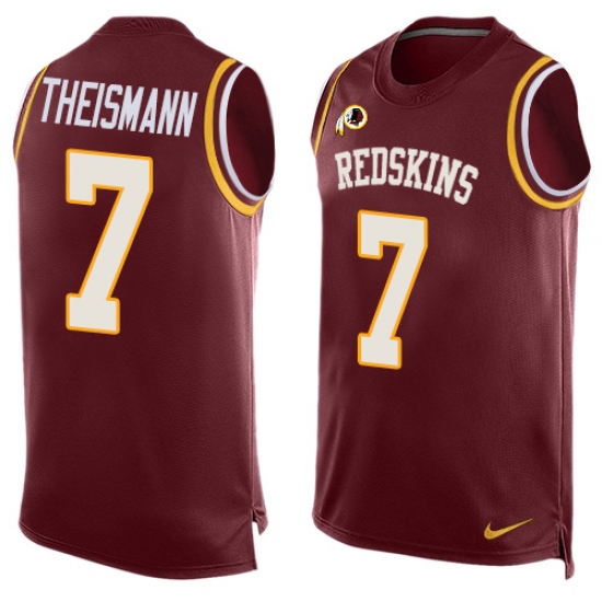 Men's Nike Washington Redskins 7 Joe Theismann Limited Red Player Name & Number Tank Top NFL Jersey