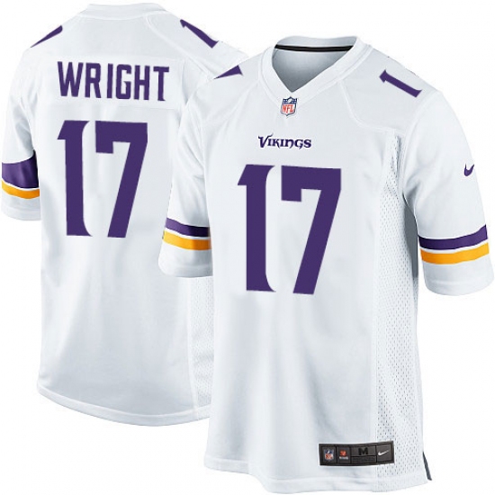 Men's Nike Minnesota Vikings 17 Jarius Wright Game White NFL Jersey